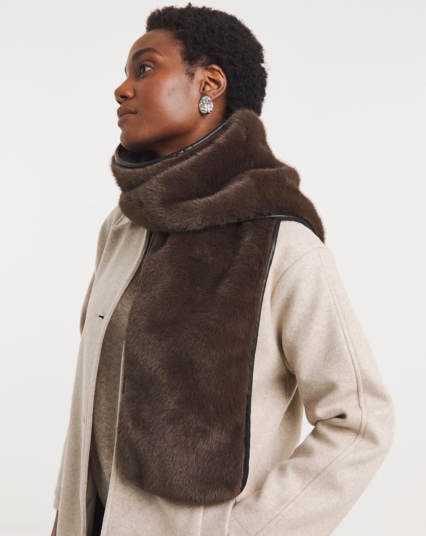 Faux Fur PU Trim Scarf | Oxendales