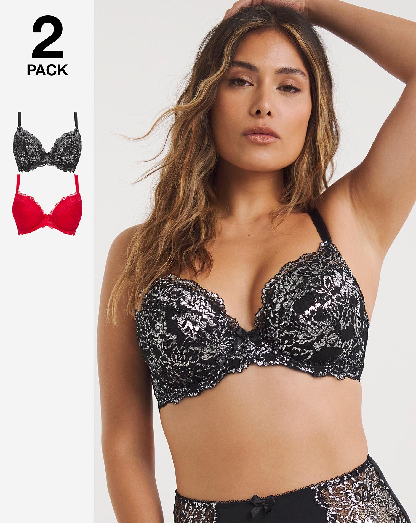 2 Pack Ella Lace Padded Wired Bras