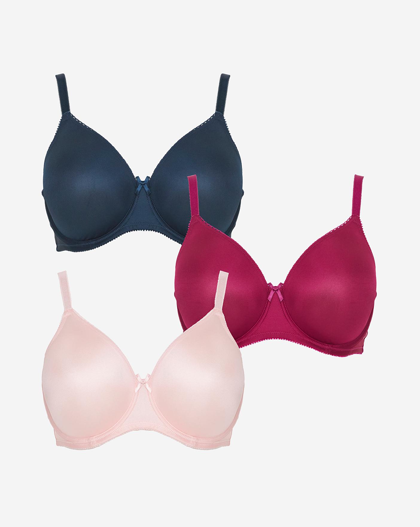 Buy Simply Be Red Claire Moulded Full Cup Wired Bras 3 Pack from