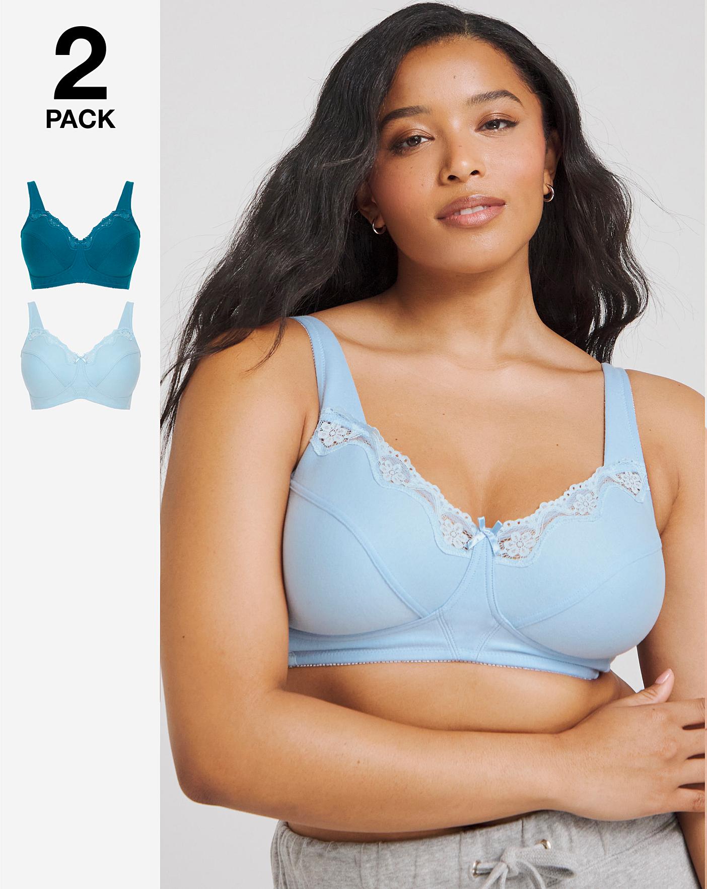 2 Pack Sarah Non Wired Bras Blues