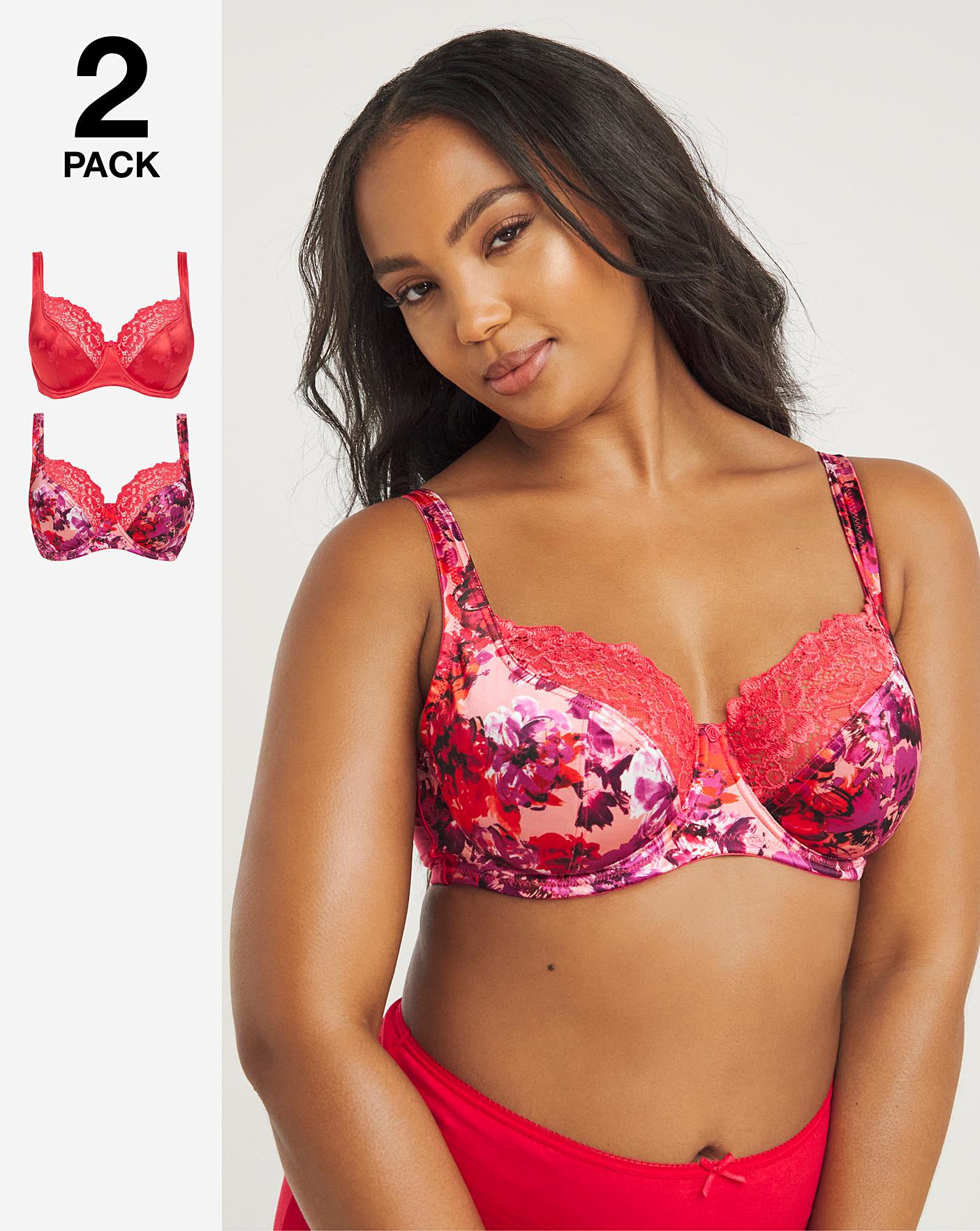 Buy Red Floral Lace Underwired Bra 40B, Bras