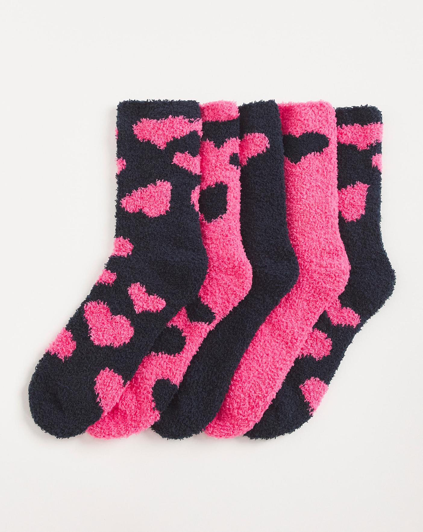 5 Pair Pack Fluffy Socks | J D Williams