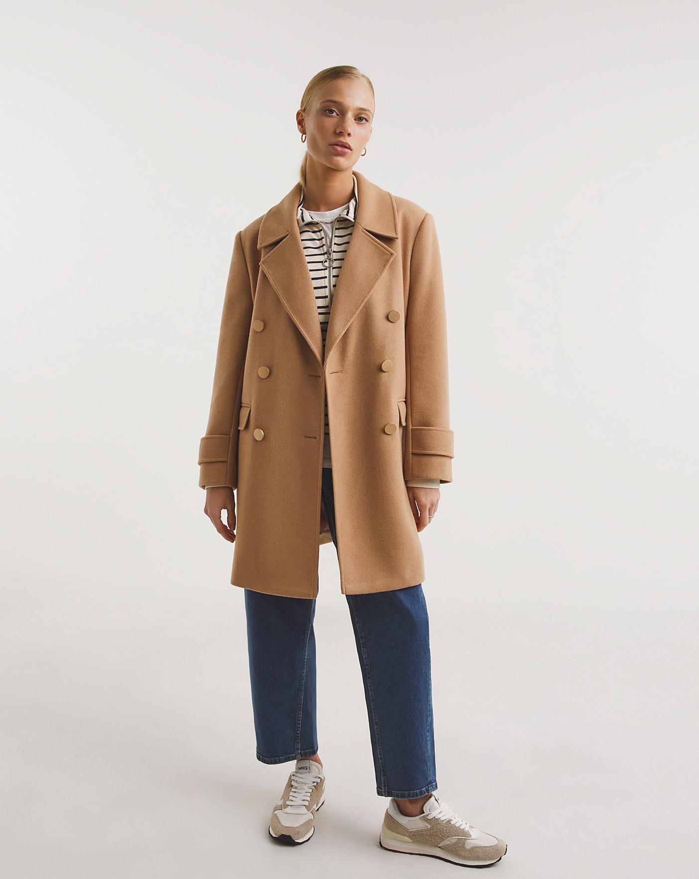 Camel Military Reefer Coat | Marisota