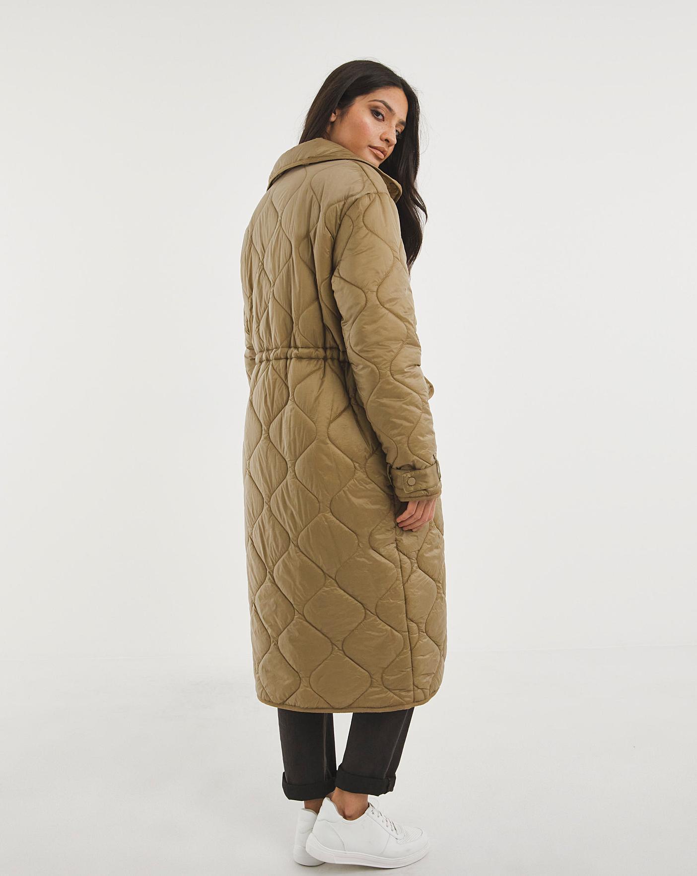 Camel Longline Quilted Jacket | Ambrose Wilson