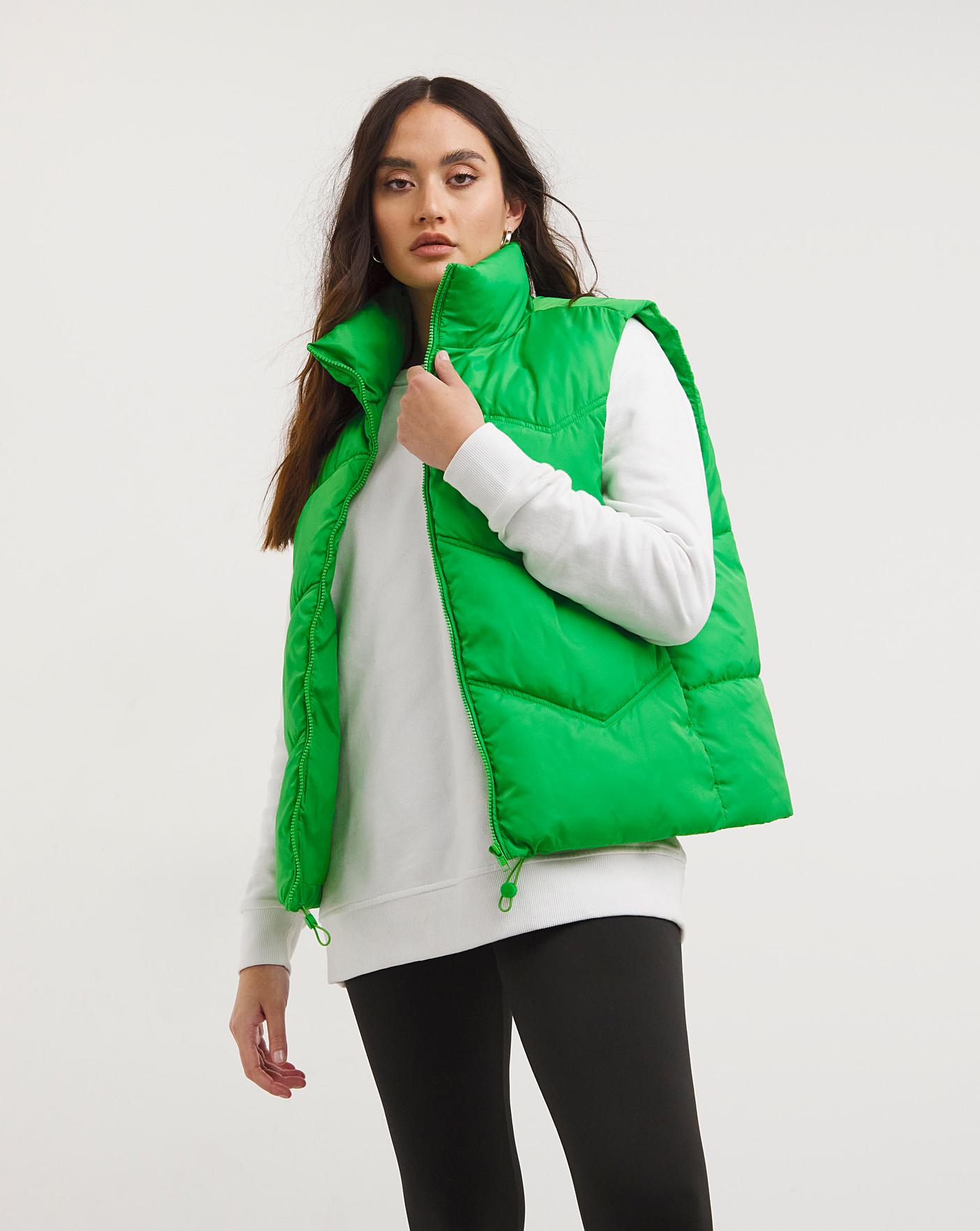 Lime green outlet puffer vest