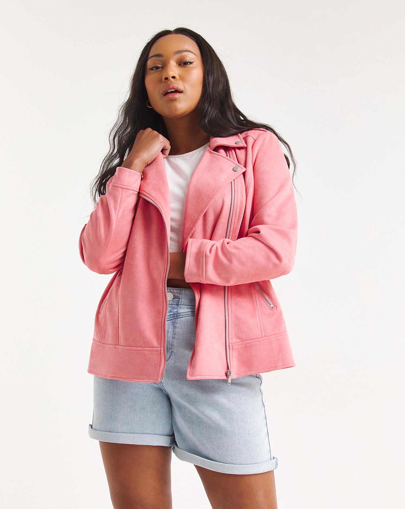 Pink biker store jacket womens