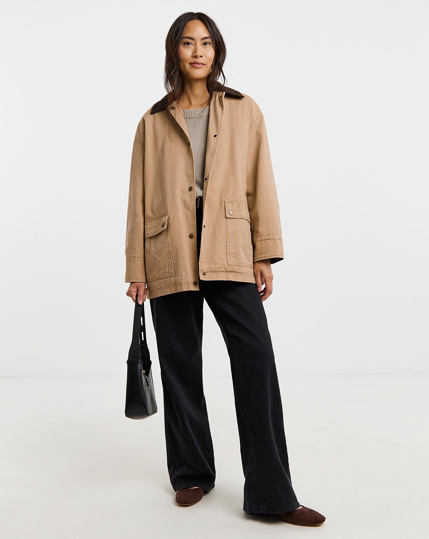 Cord Collar Relaxed Utility Barn Jacket | Oxendales