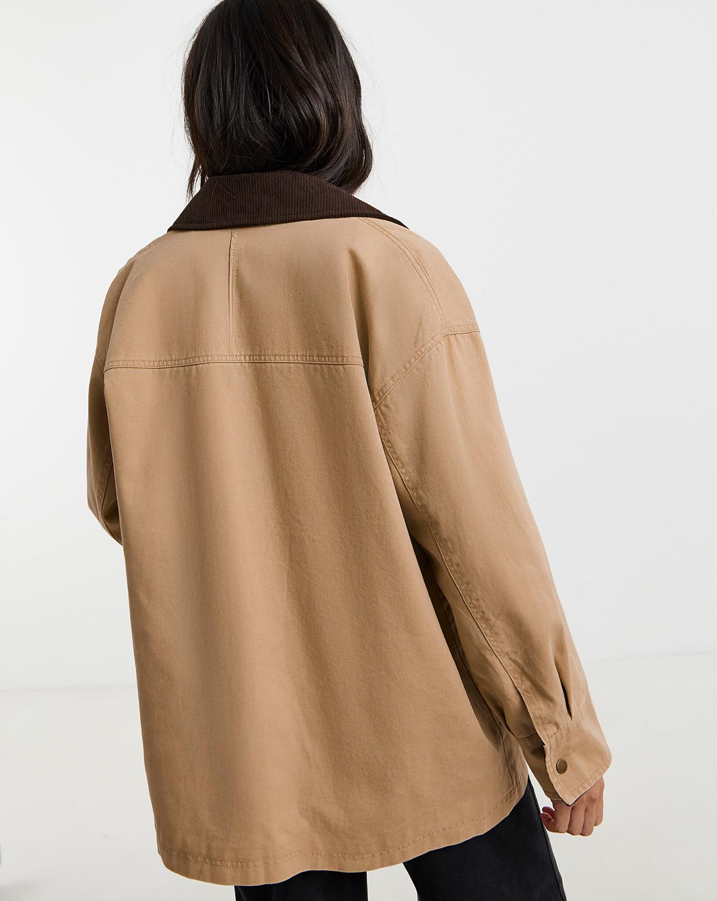 Cord Collar Relaxed Utility Barn Jacket | Oxendales