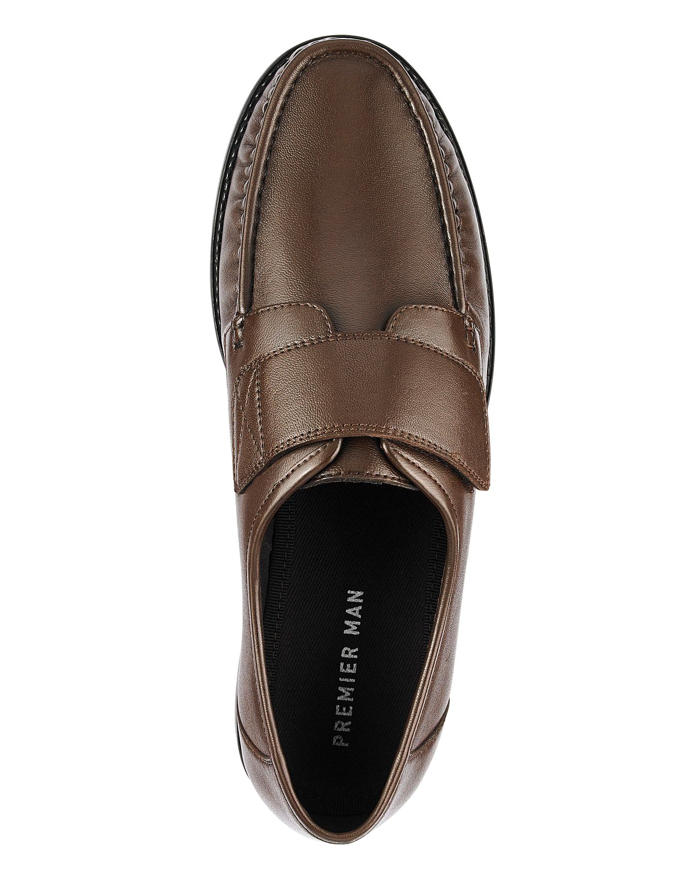 Easy Fasten Leather Moccasin Wide Fit | J D Williams