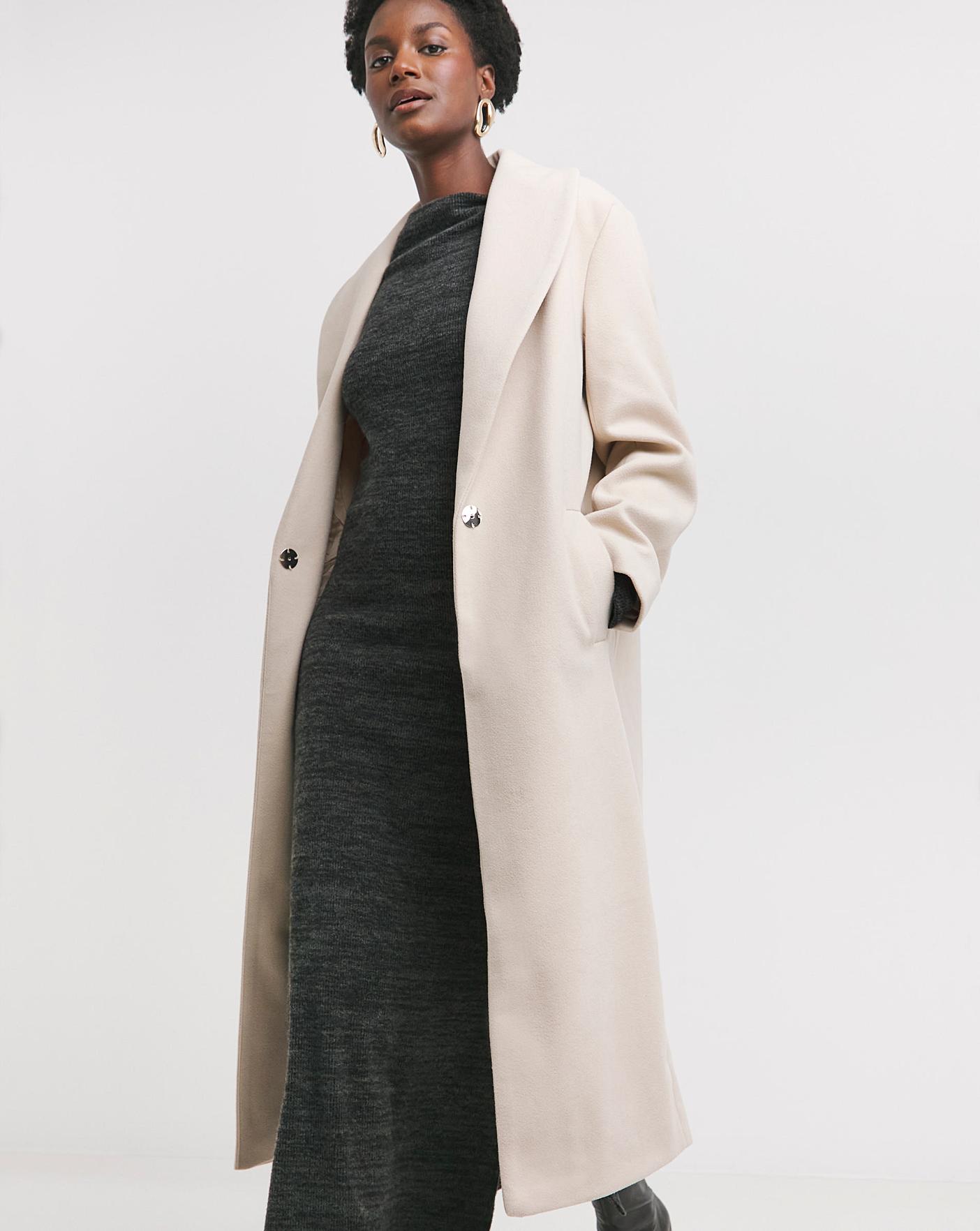 Cream wool trench coat shops