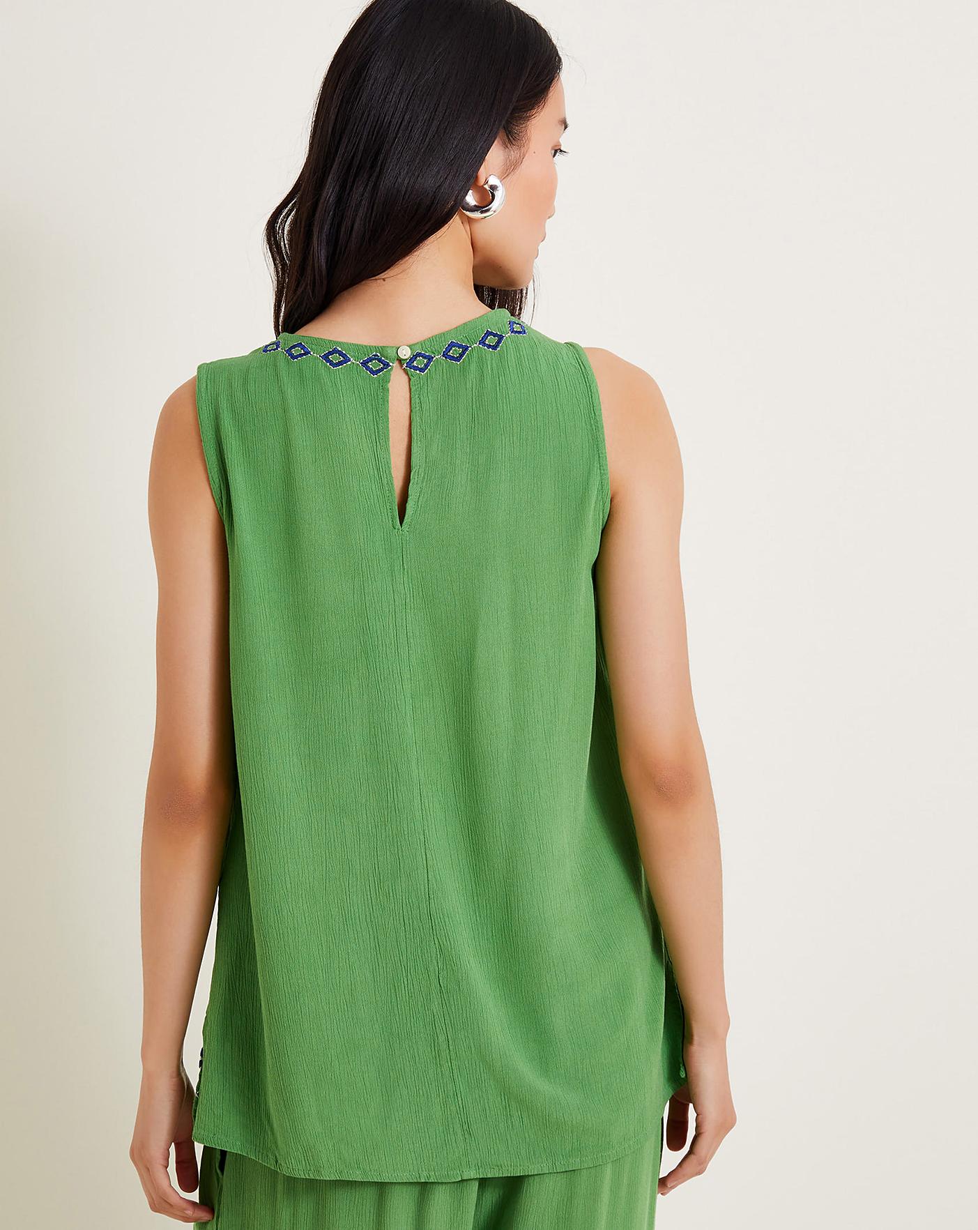 Monsoon Saffron Embroidered Tank Top | J D Williams