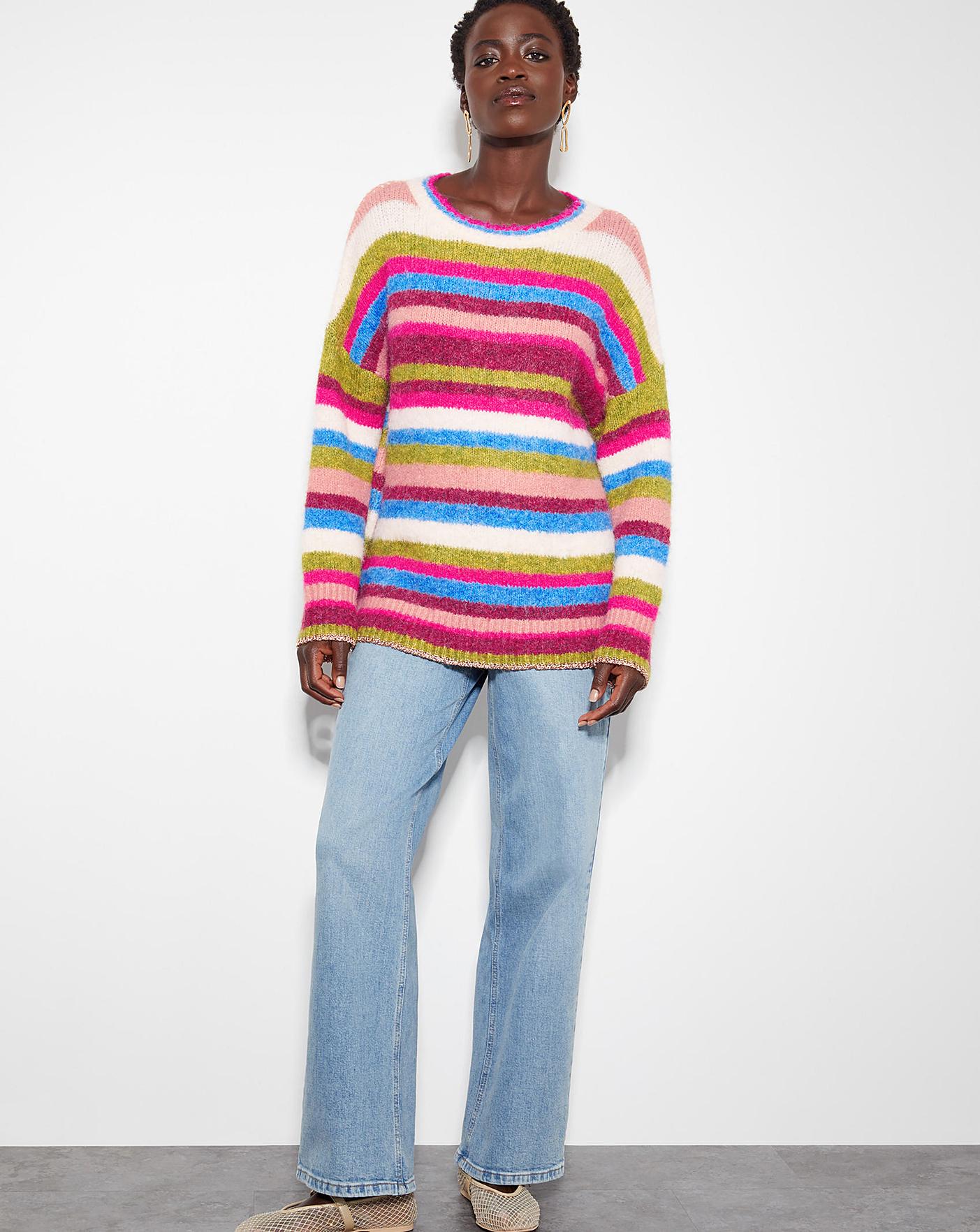 Multi coloured striped jumper hotsell