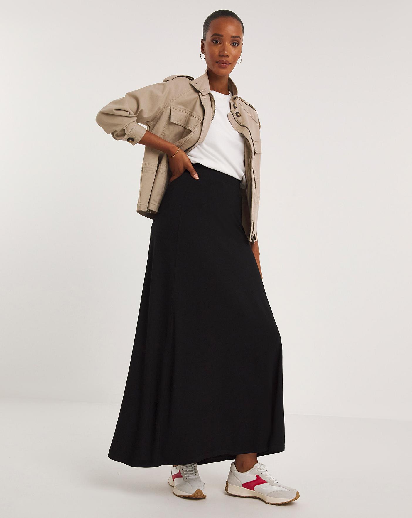 Black Jersey Maxi Skirt | Ambrose Wilson