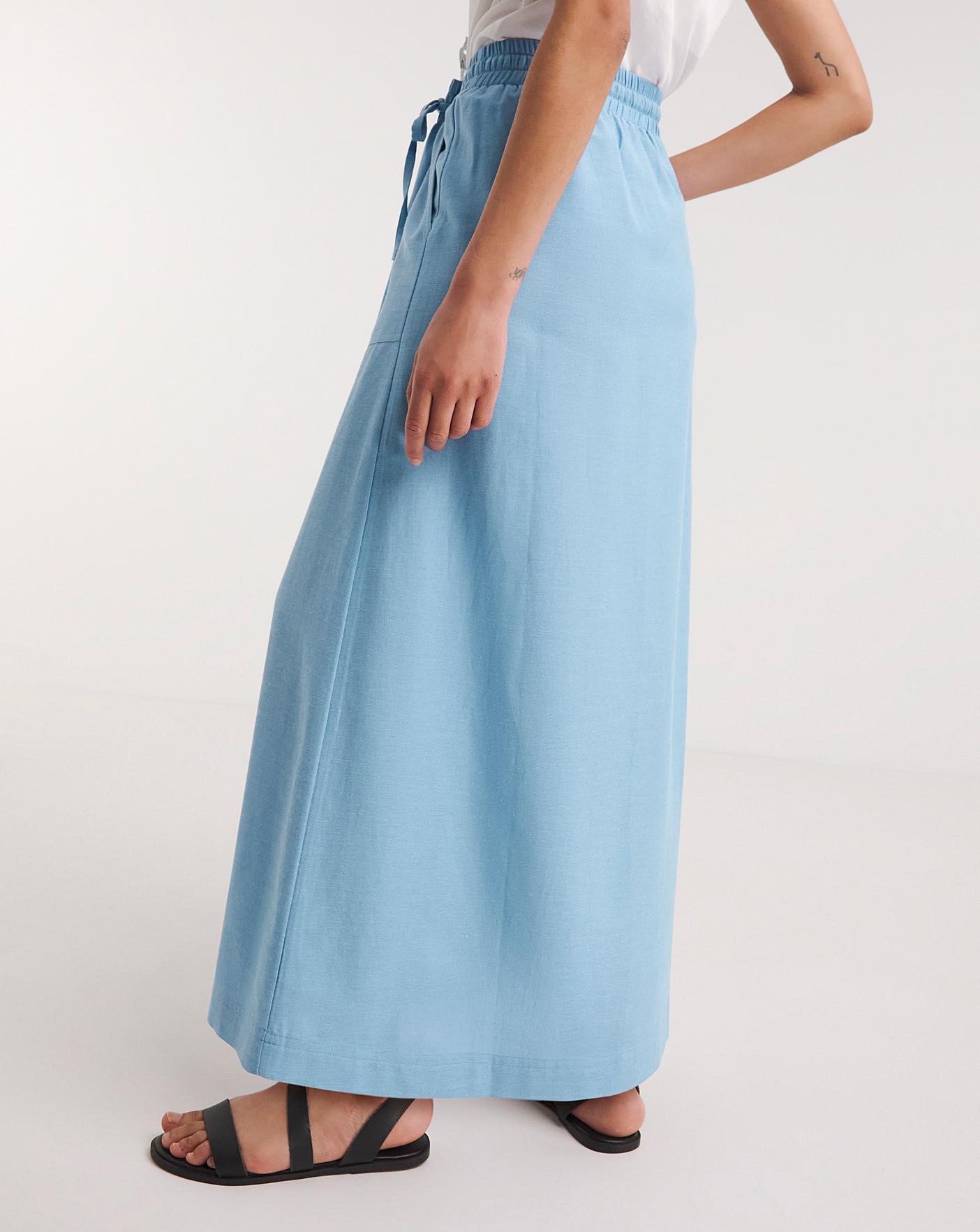 Easy Care Linen Mix Maxi Skirt | Marisota