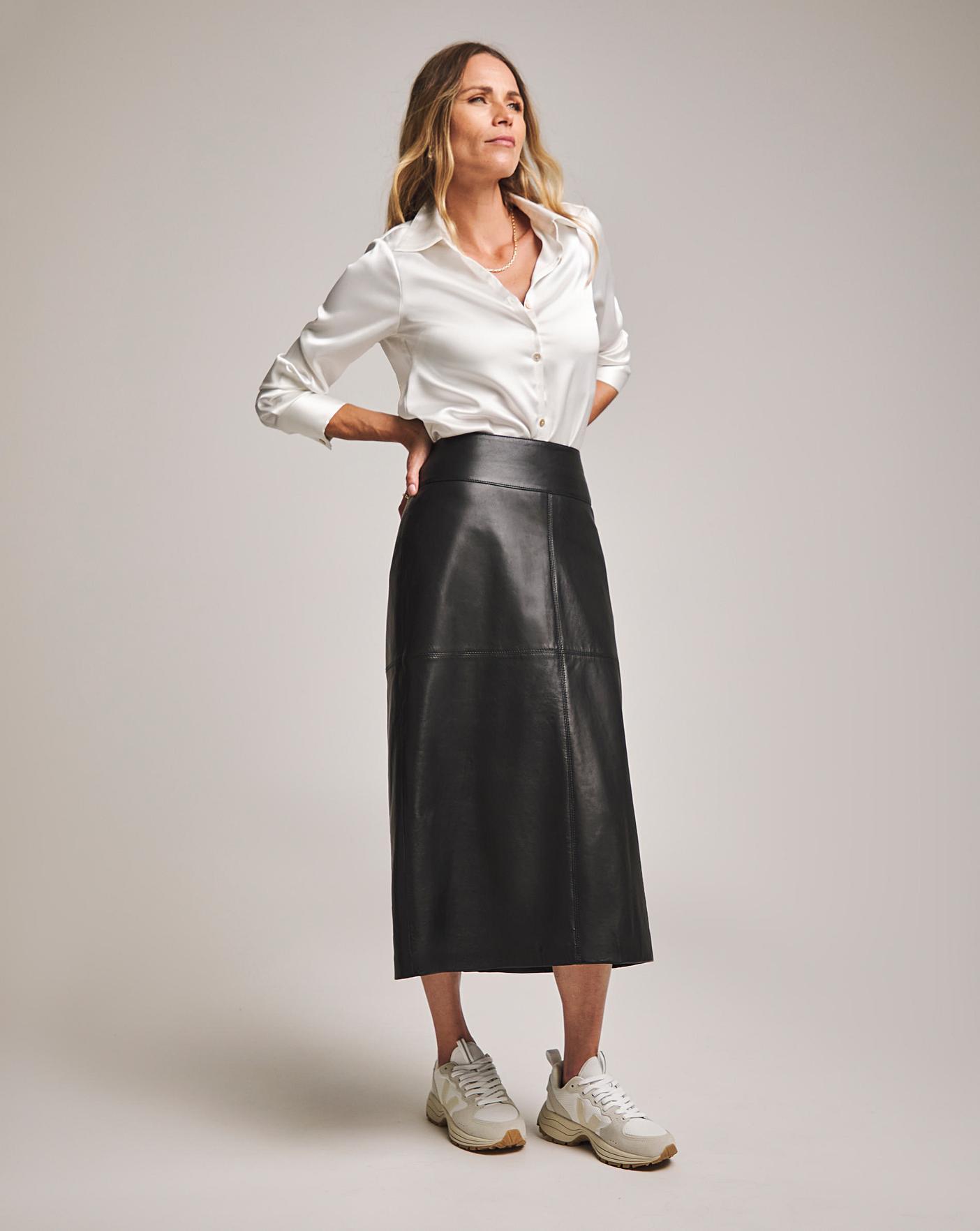 ANTHOLOGY Leather Midi Skirt