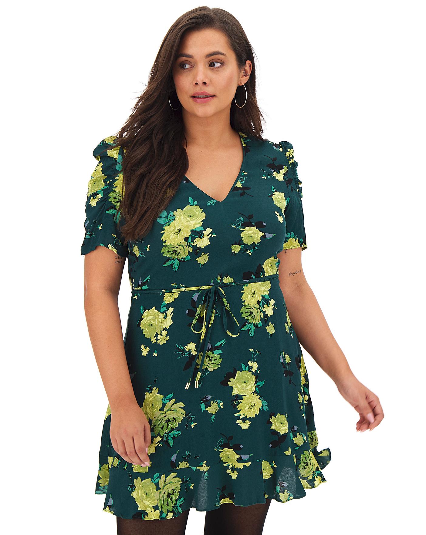 oasis pressed flower skater dress