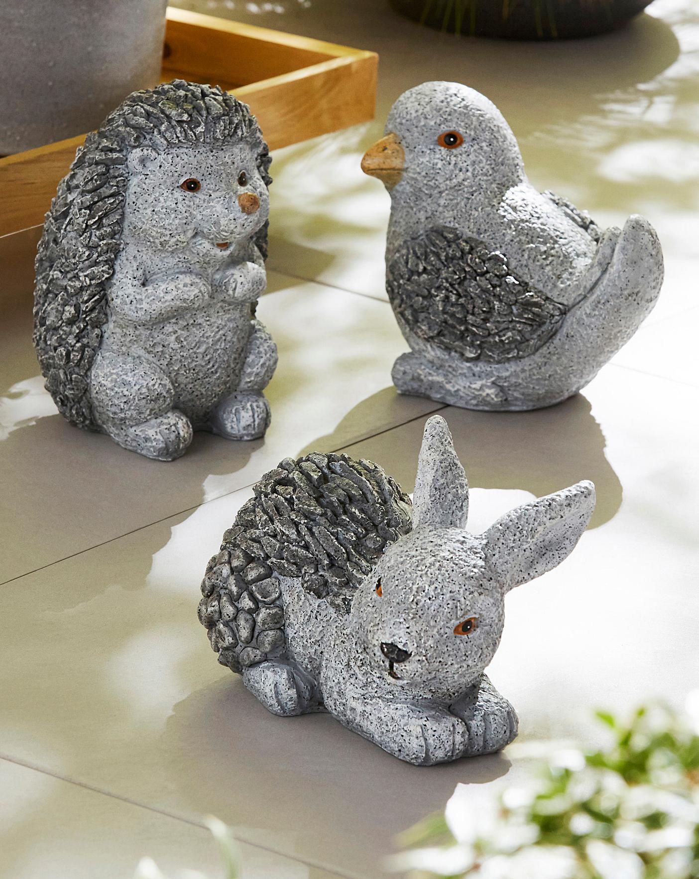 Set Of 3 Animal Garden Ornaments Oxendales