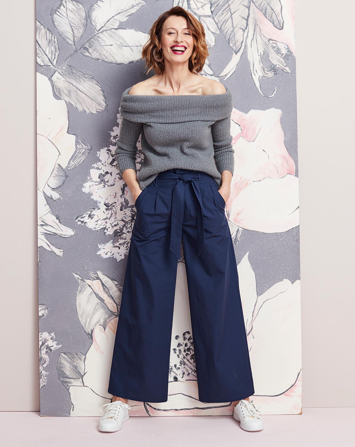 self tie wide leg pants