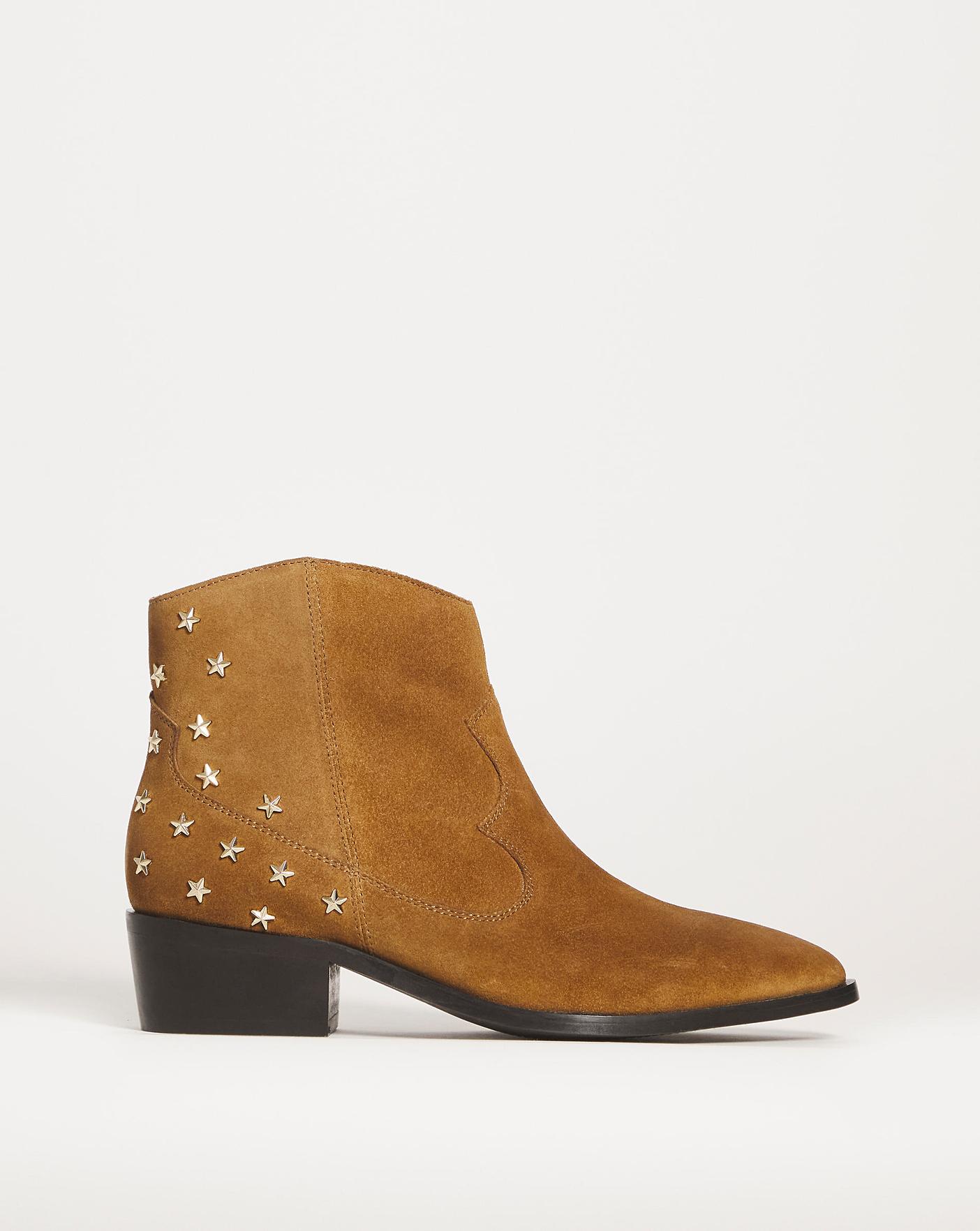 Suede Western Star Stud Boot E Fit | J D Williams