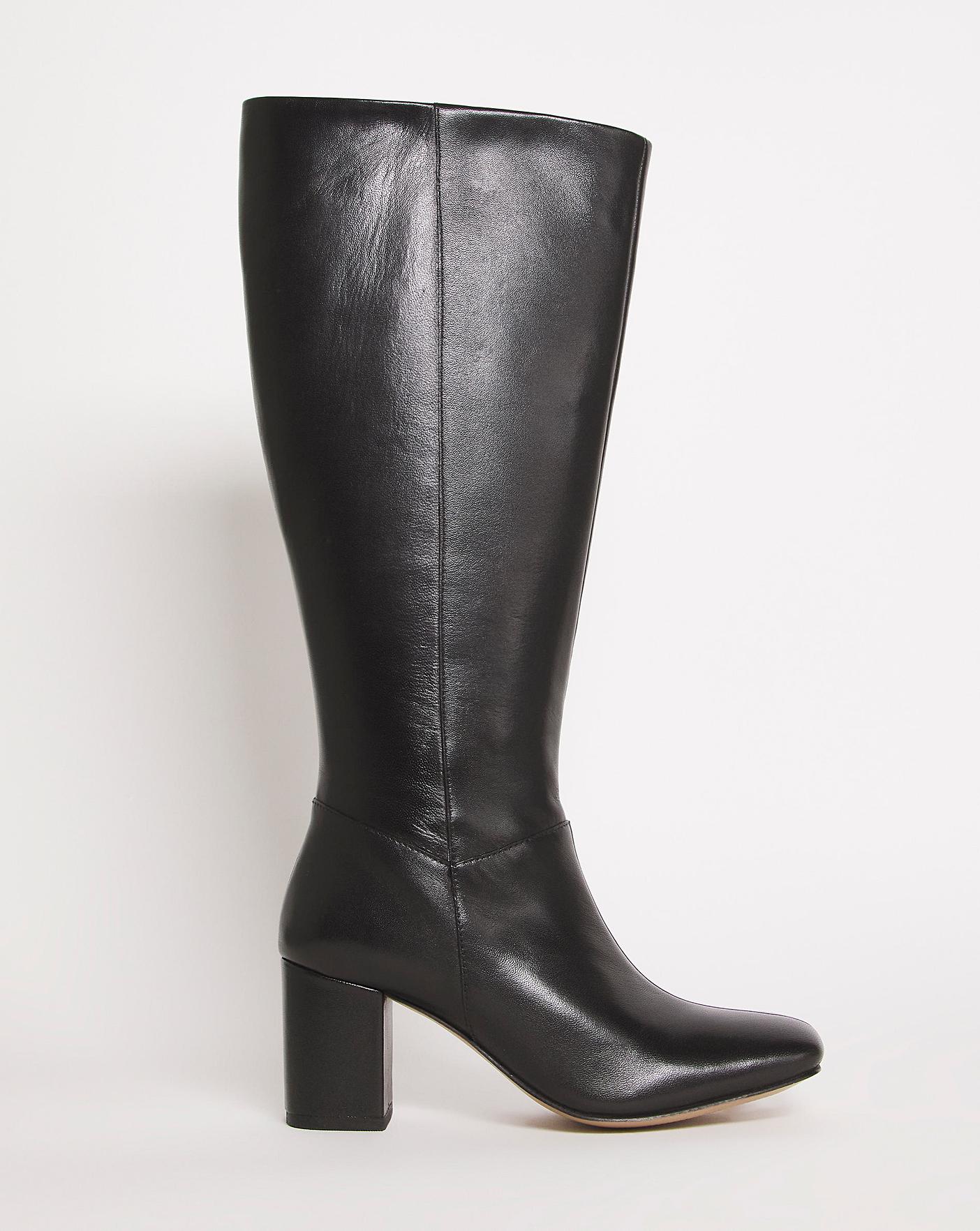 Leather High Leg Boot E Fit Curvy Calf | J D Williams