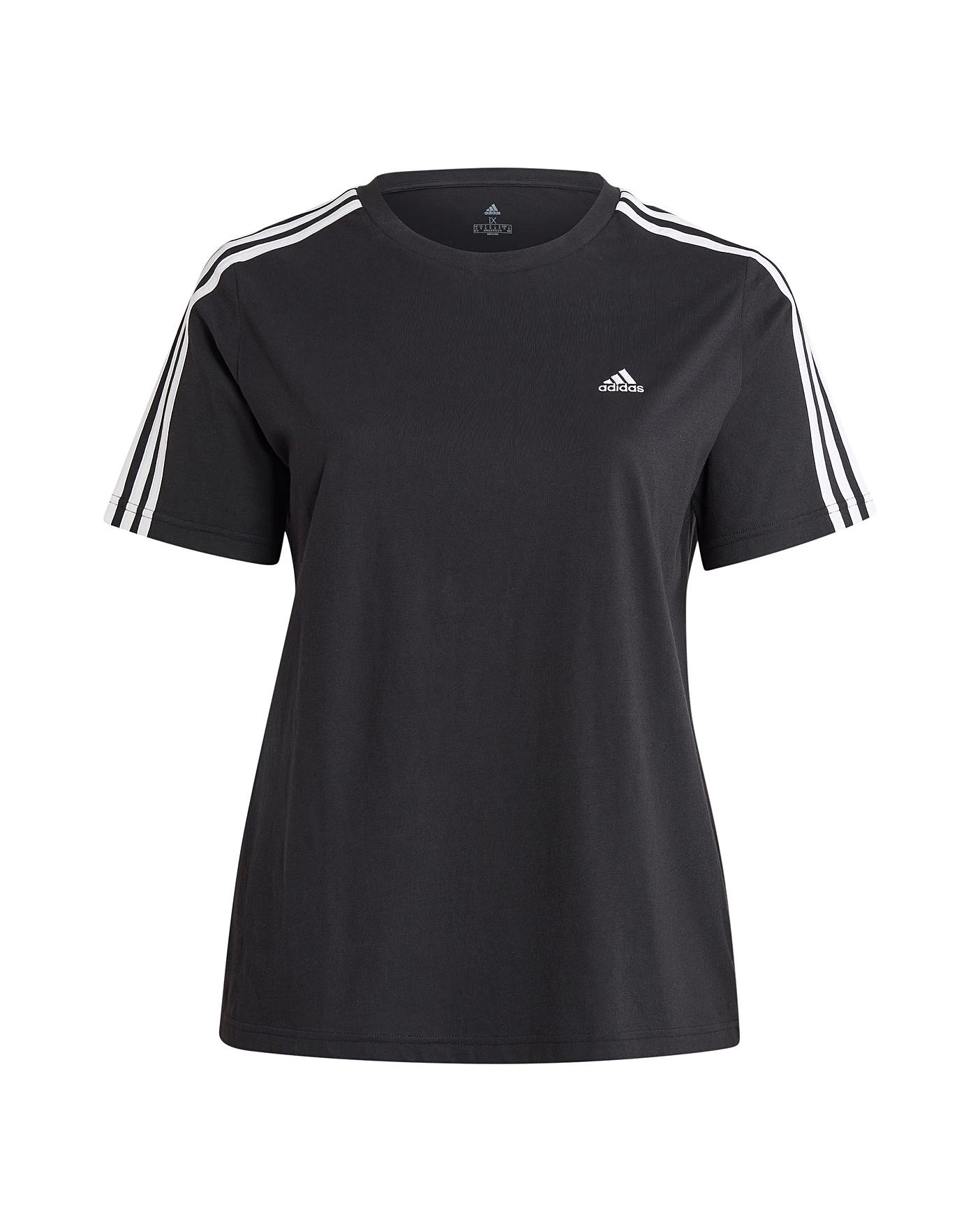 Adidas essential 3 stripe t shirt best sale