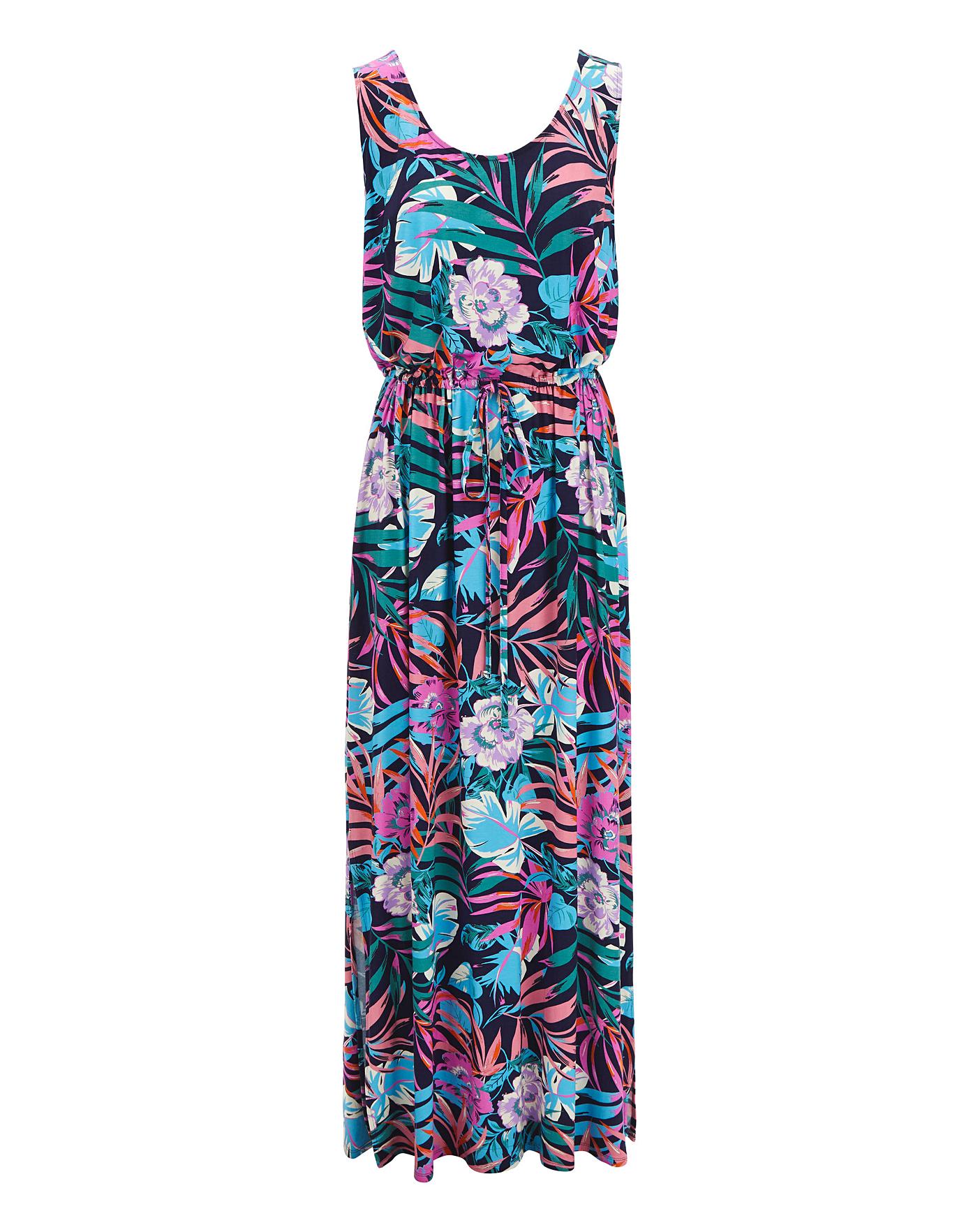 Tropical Print Vest Maxi Dress Ambrose Wilson