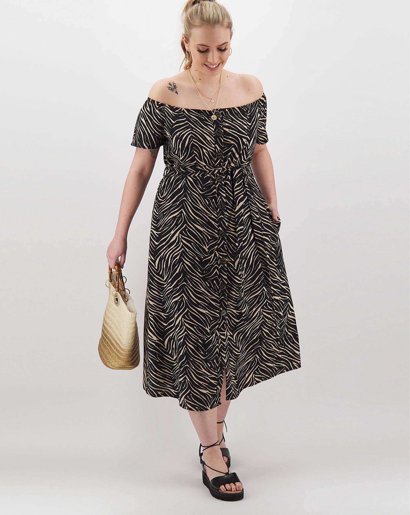 bardot zebra dress