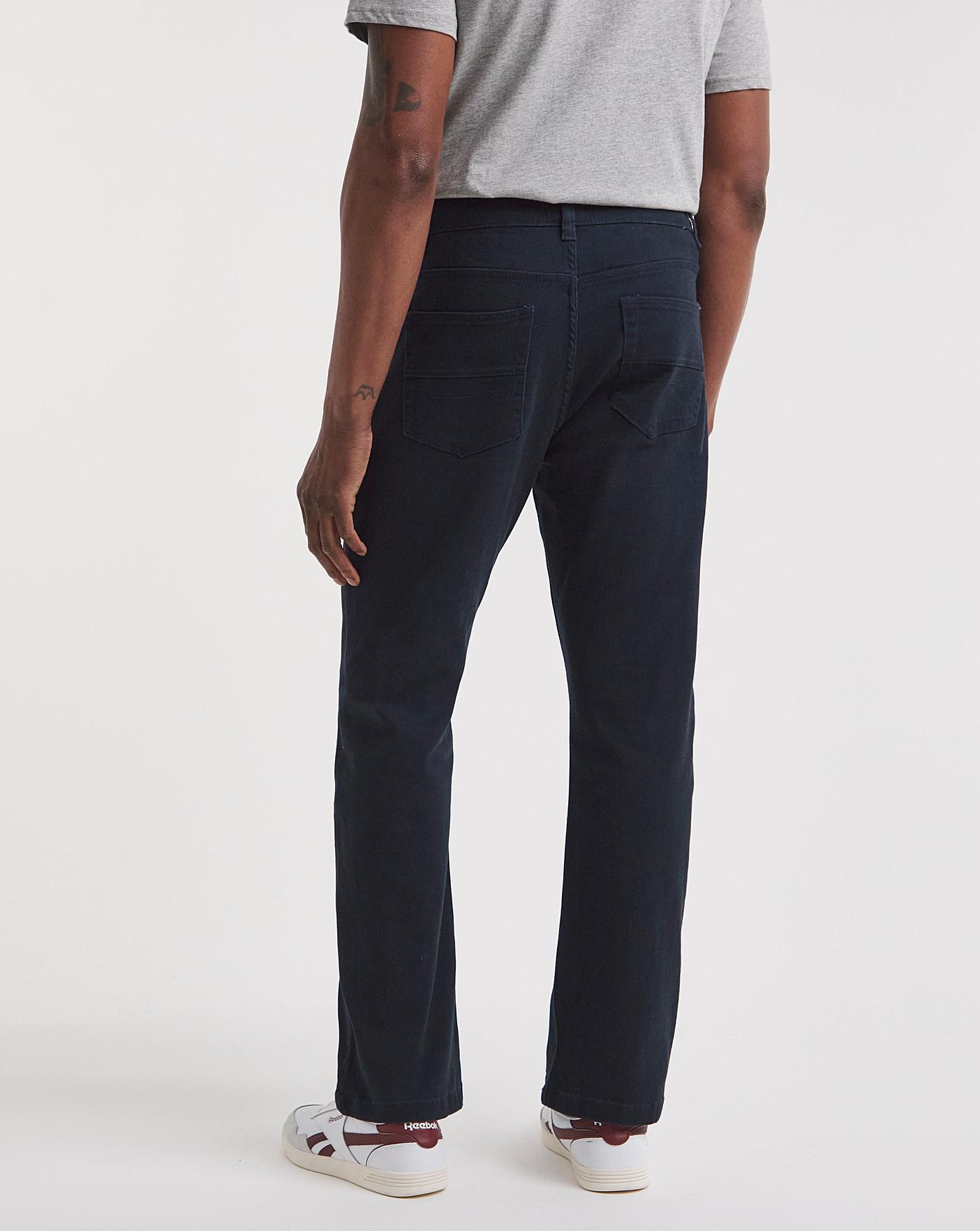 Navy Loose Fit Stretch Gaberdine Jeans Oxendales