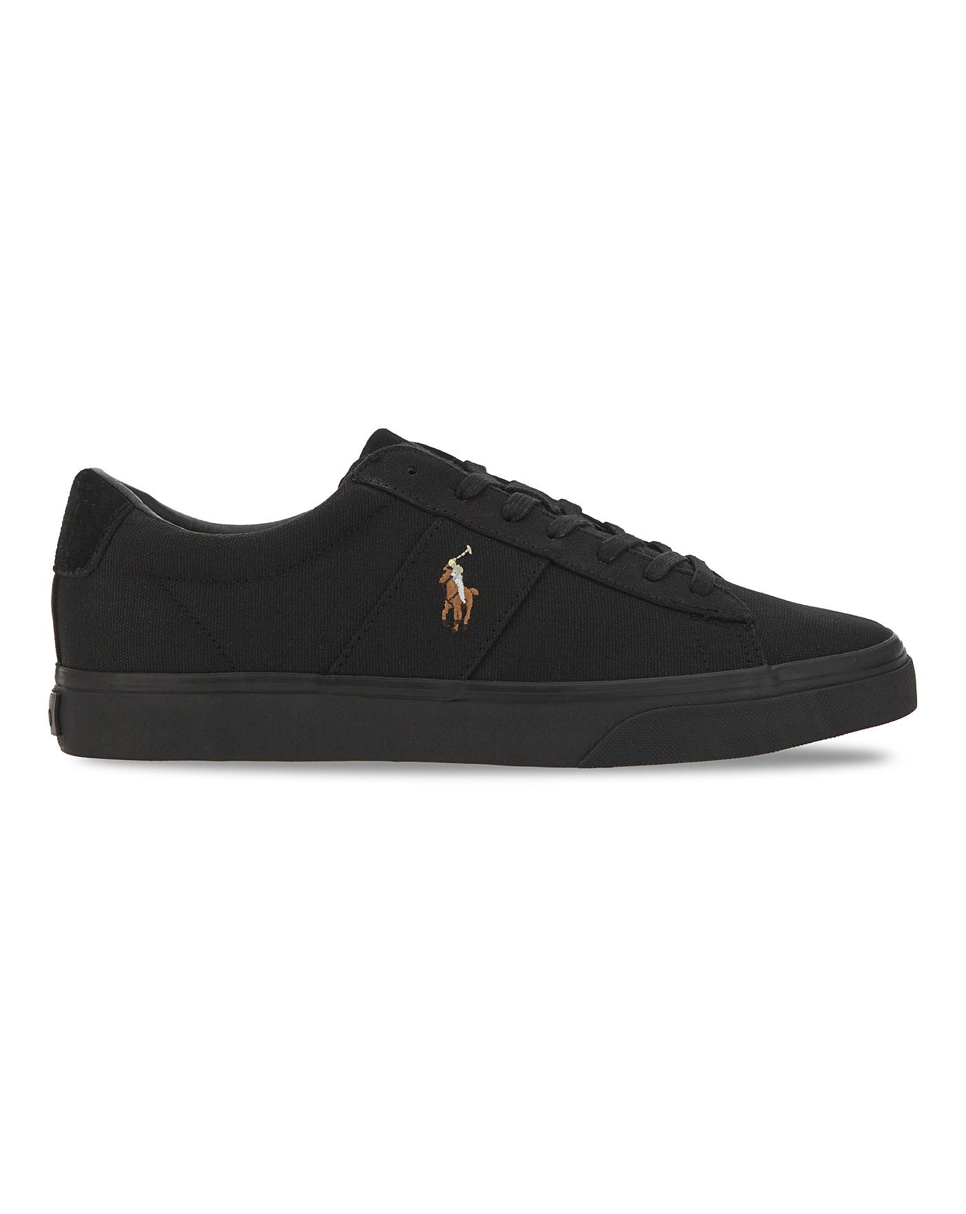 polo ralph lauren sayer canvas trainer black