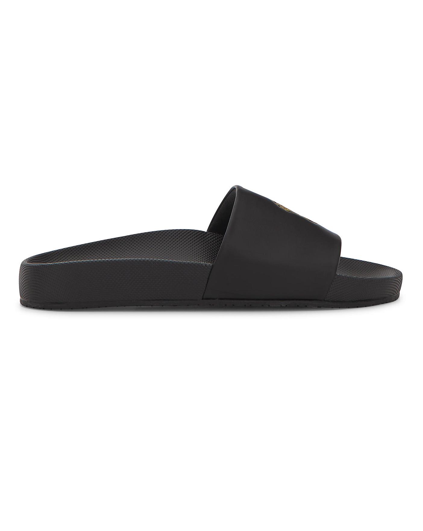 ralph lauren cayson sliders black