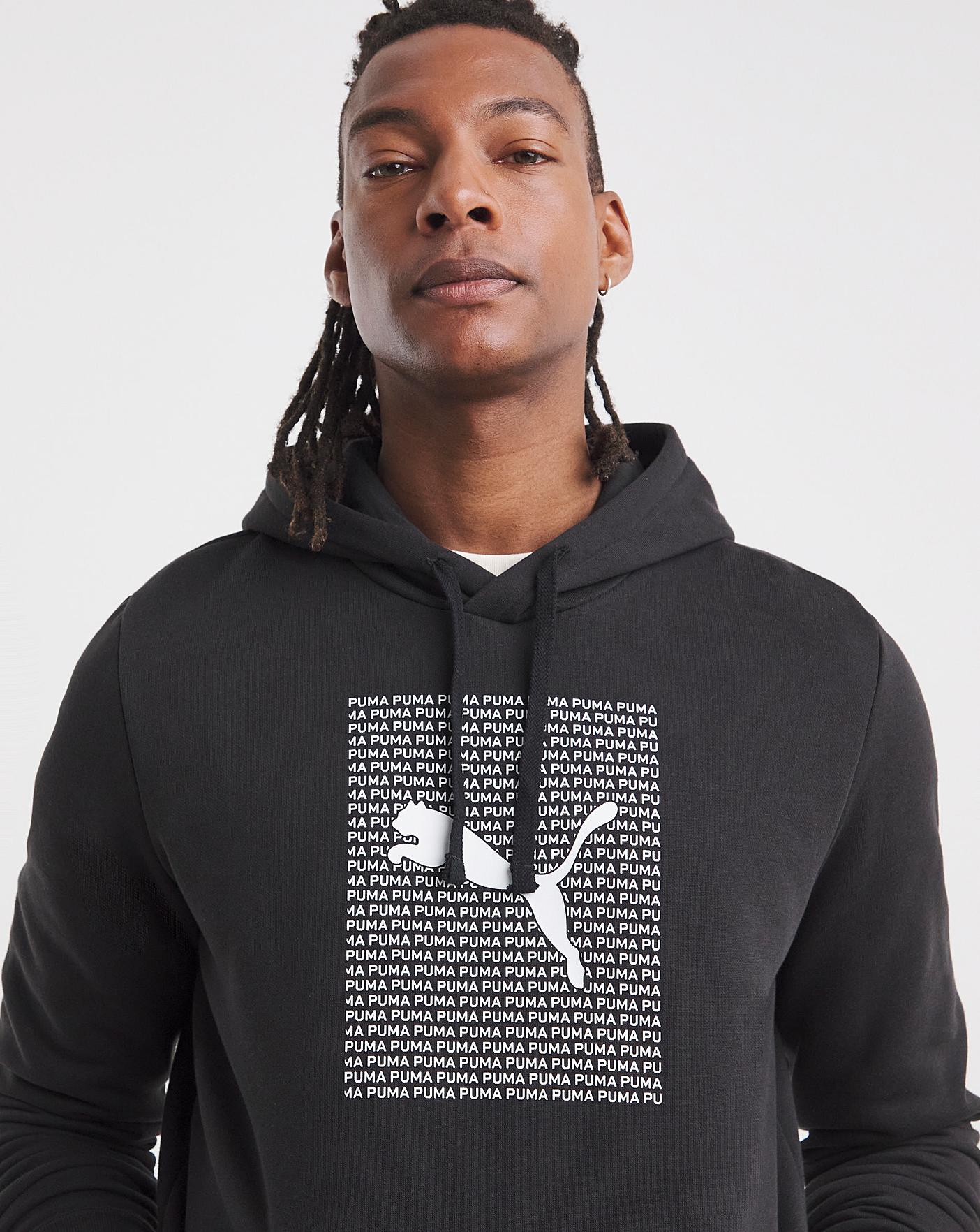 puma men's fleece logo hoodie