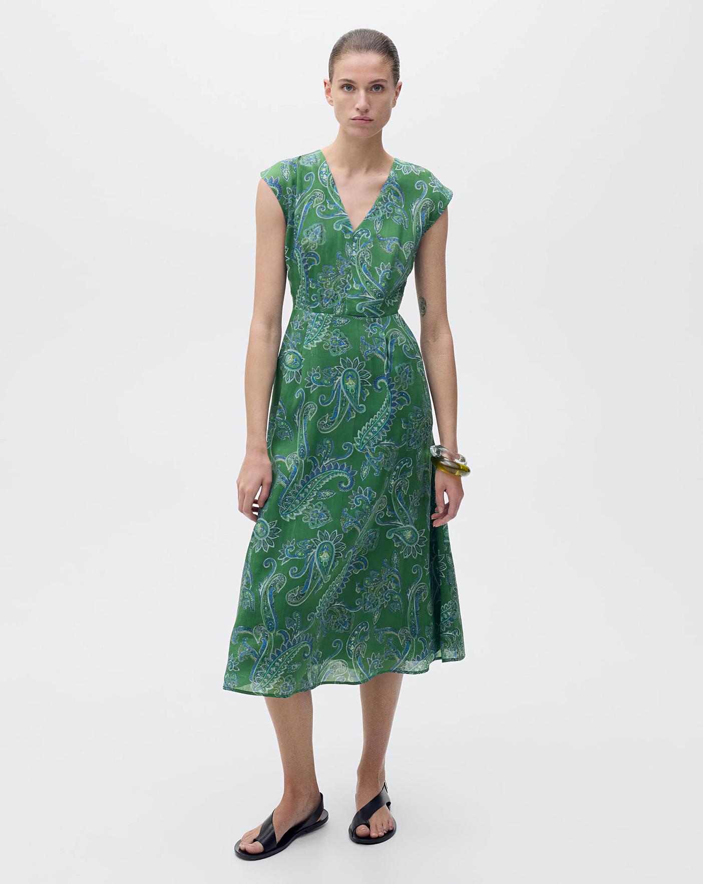 Mango Green Floral Midi Dress | Oxendales Mango Green Floral Midi Dress | Oxendales