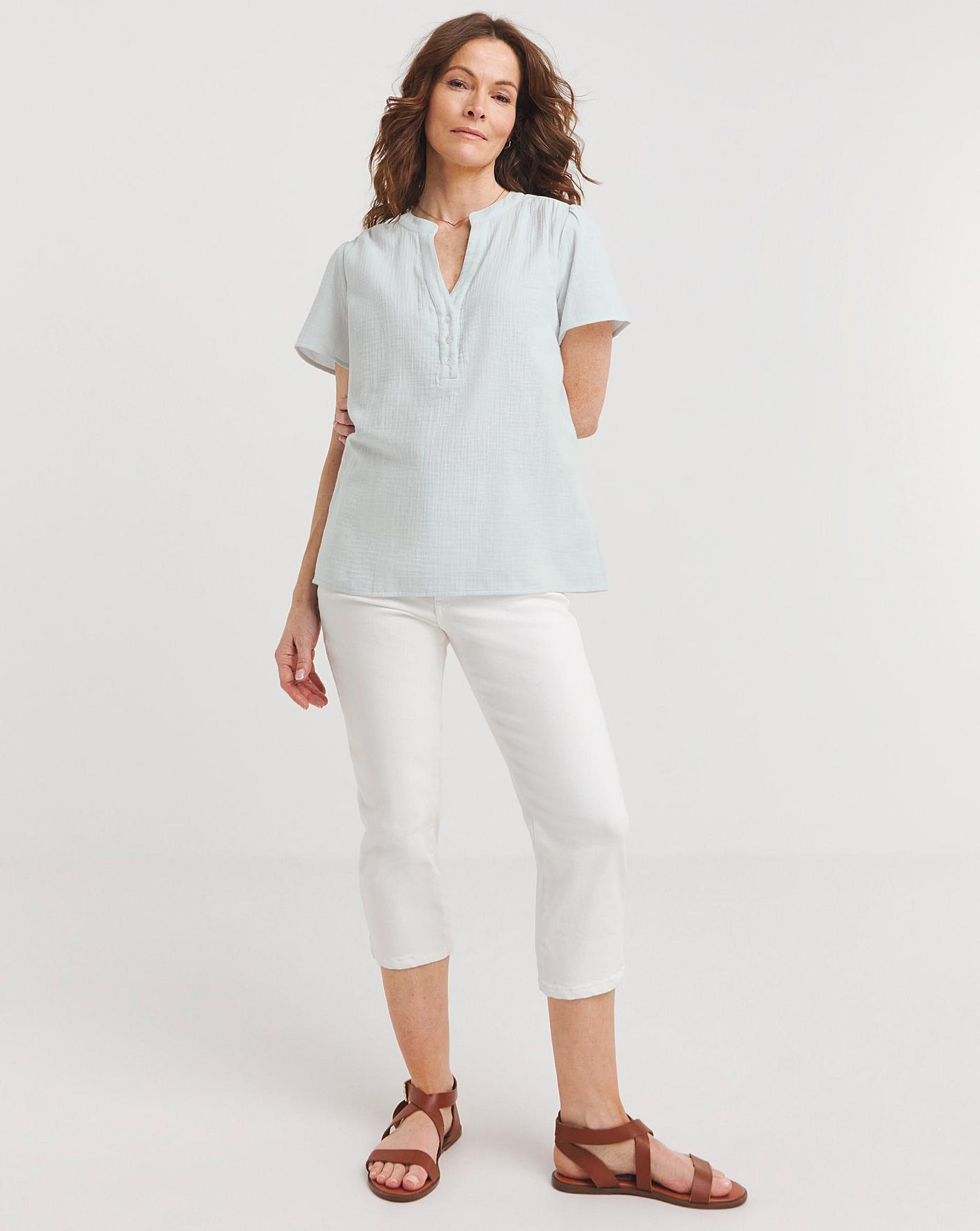 Julipa Short Sleeve Cheesecloth Blouse | Fashion World