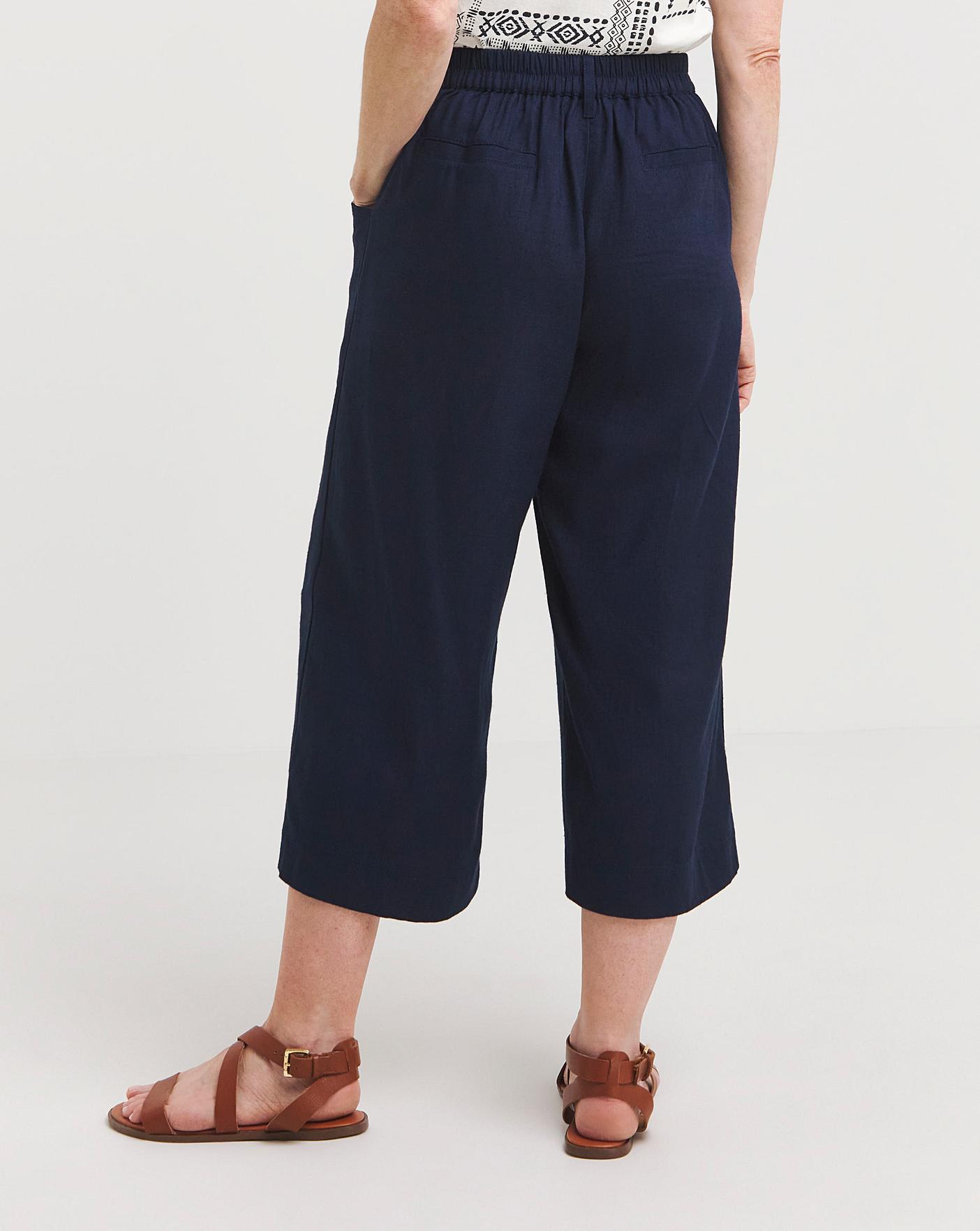 Julipa Linen Mix Crop Trouser Fashion World