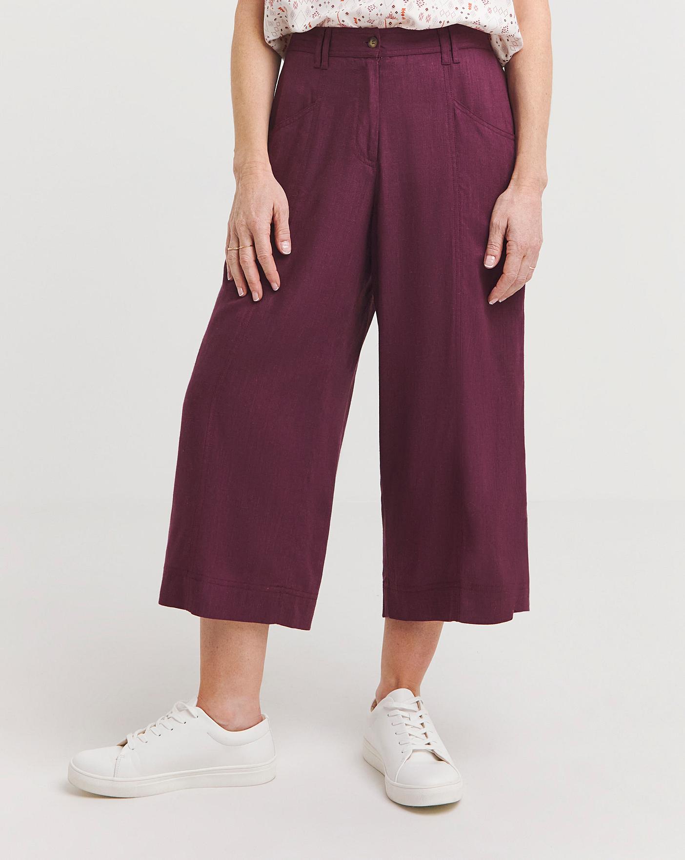 Julipa Linen Mix Crop Trouser Fashion World