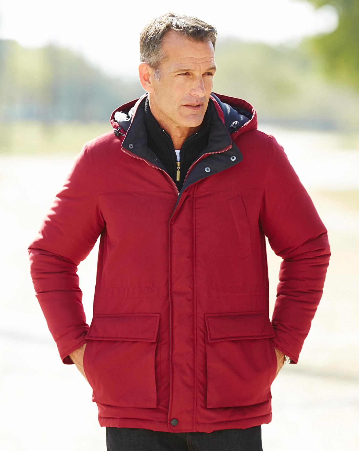 burgundy car coat