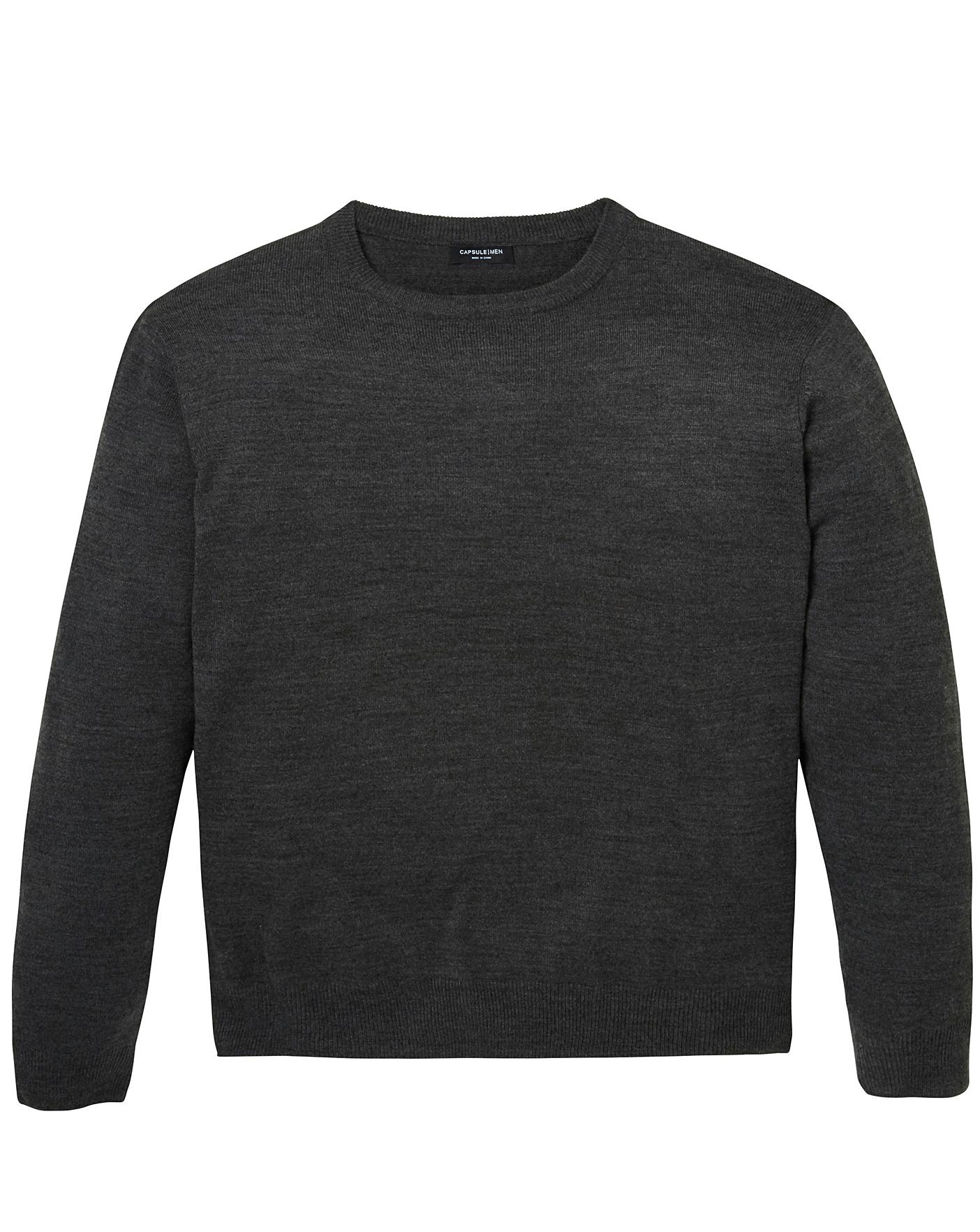 Charcoal Crew Neck Jumper J D Williams