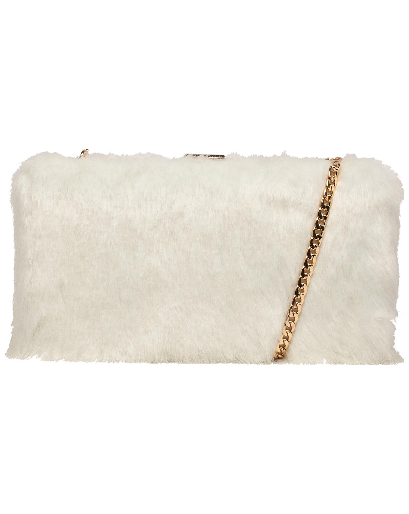 faux fur clutch bag