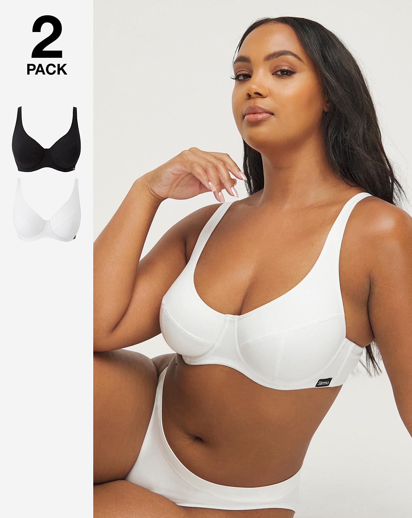 Buy Black/White Cotton Rich Bandeau Bras 2 Pack from the Next UK