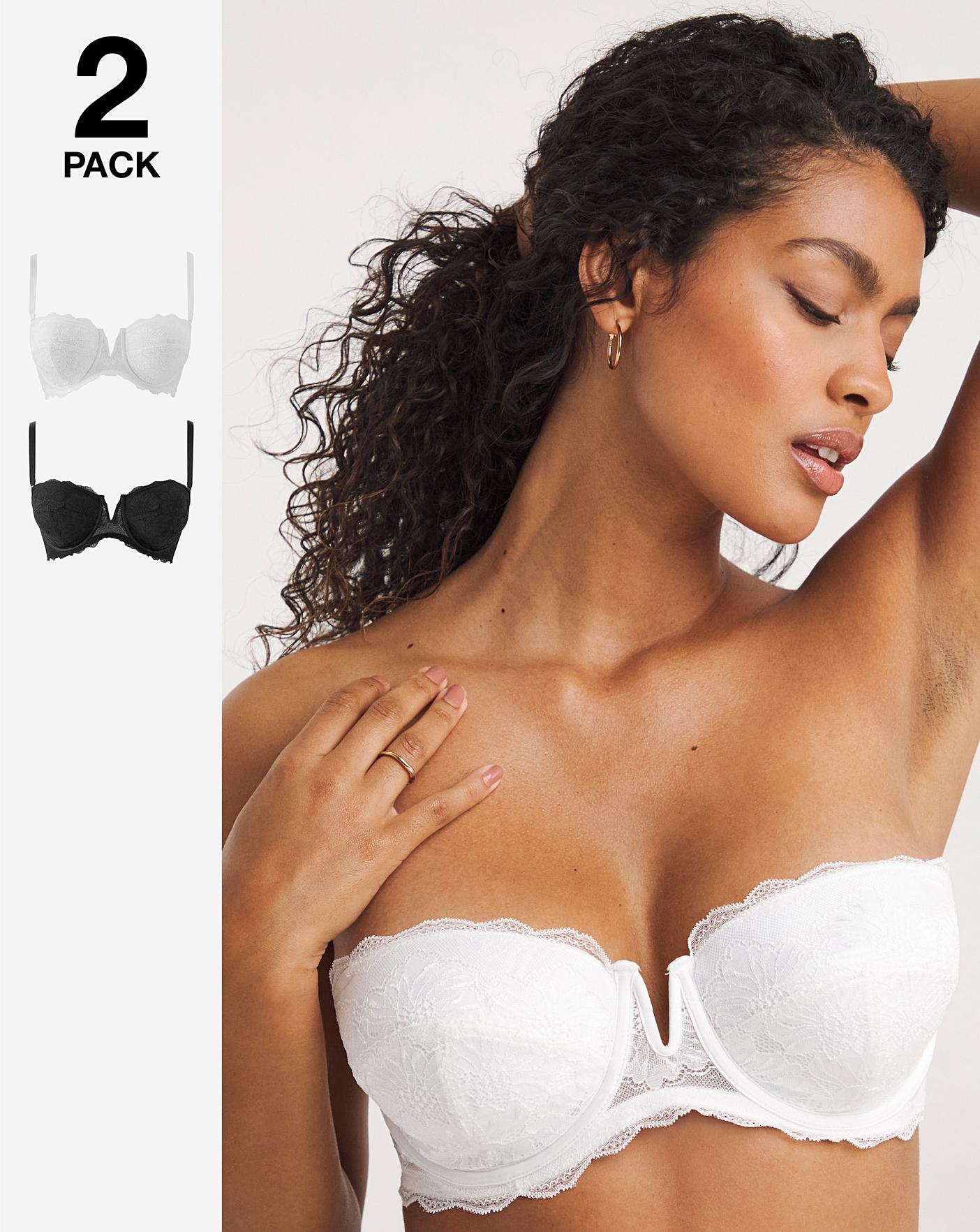 2-pack Soft-cup Lace Bras - Black/white - Ladies