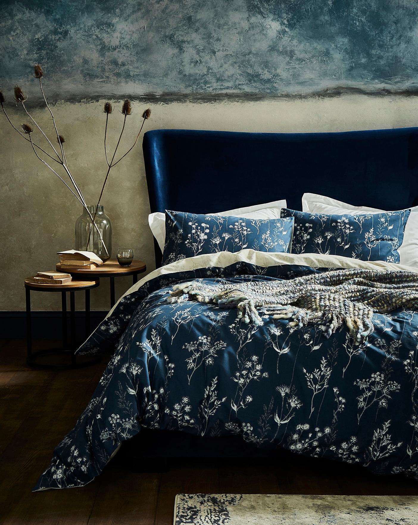 Serenity Navy Printed Duvet Cover Set Marisota