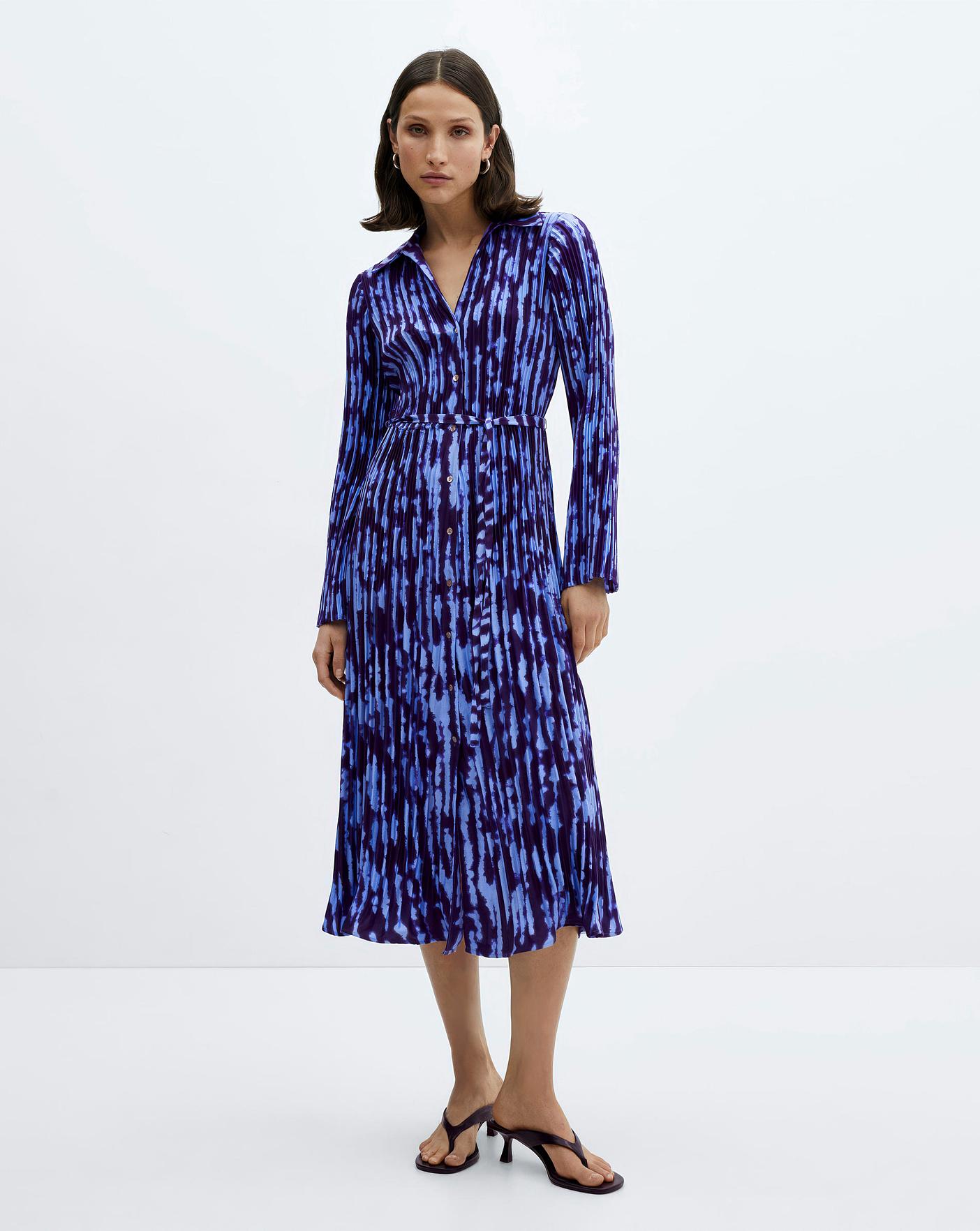 Mango printed shirt dress best sale