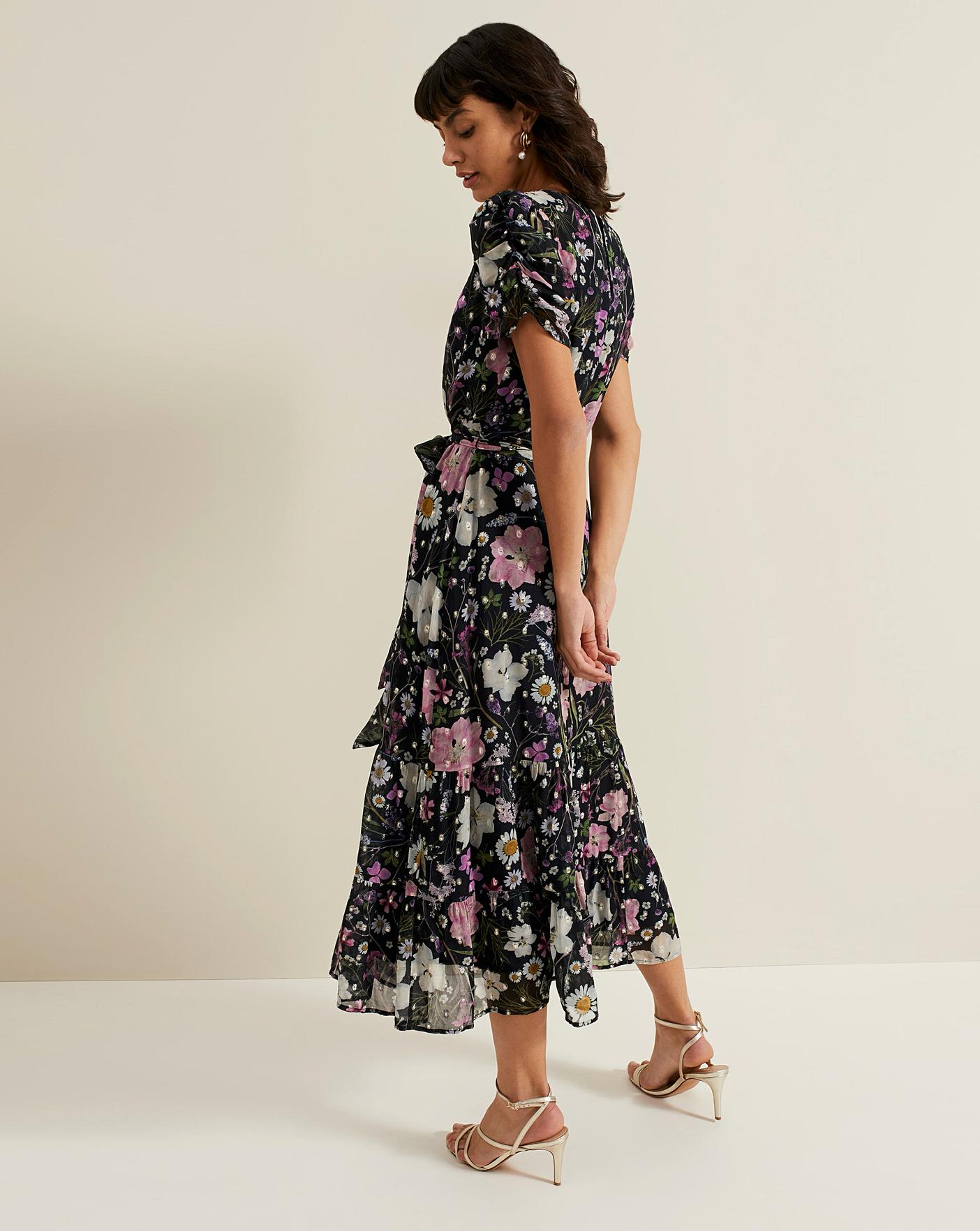 関税送料込☆【Phase Eight】Azalea Print Fil Coupe Dress Phase Eight Azalea Print Fil Coupe Dress | Oxendales