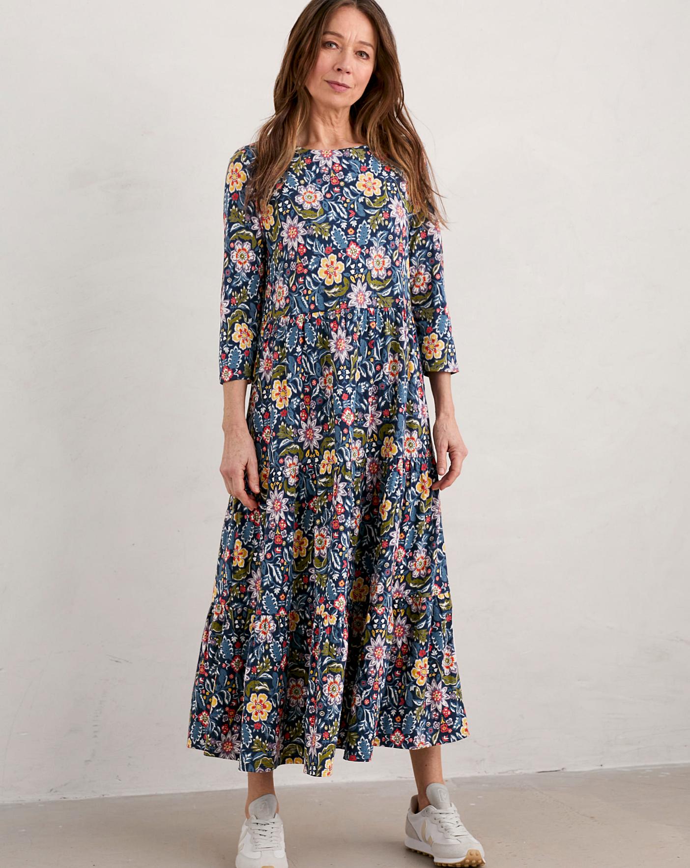 chinese dress ladies Seasalt Line Strokes Tiered Dress main image 0