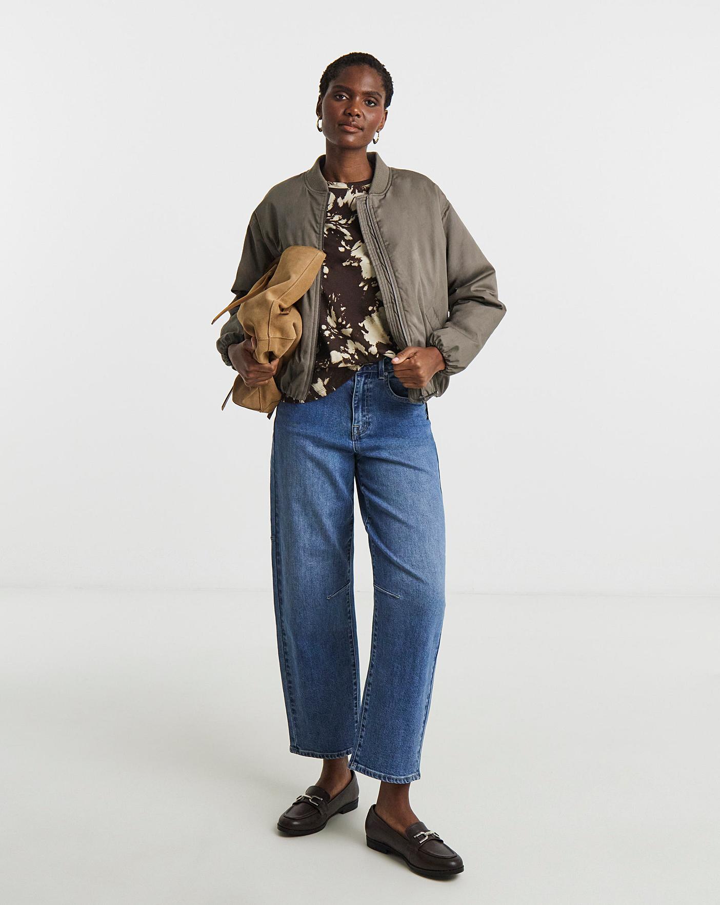 Longline Curved Hem 3/4 Sleeve Top | Oxendales