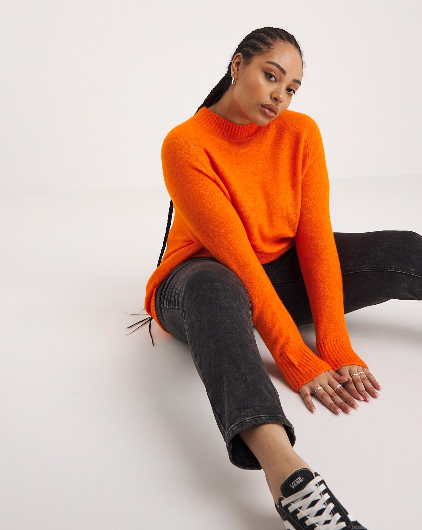 Orange Colour Pop Slouchy Jumper Simply Be