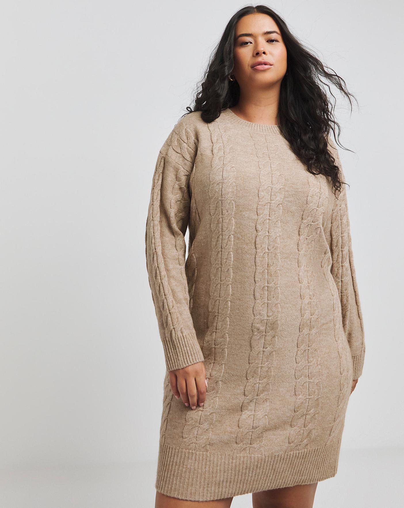 Brown Cable Knit Dress Fashion World