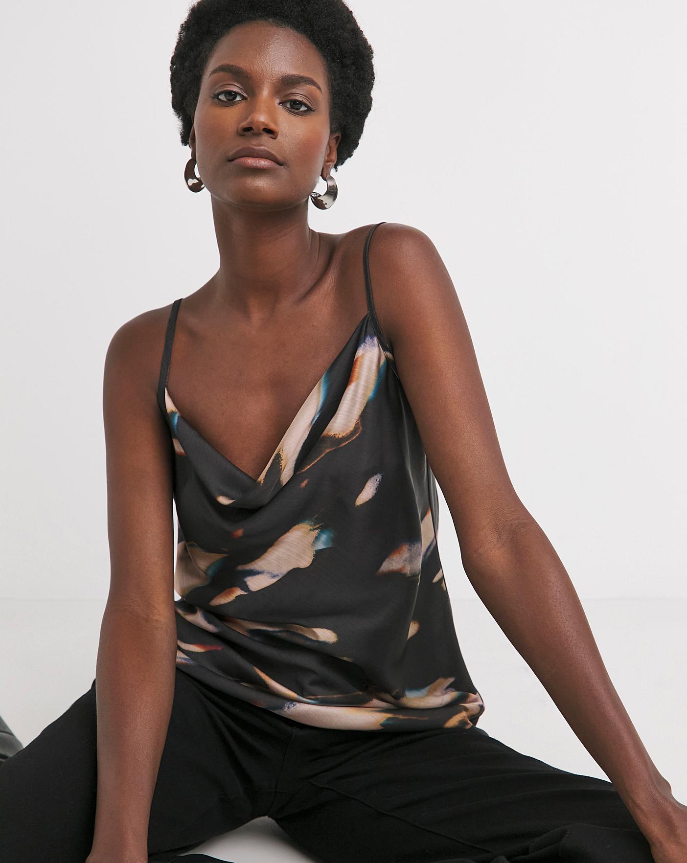 satin cowl top