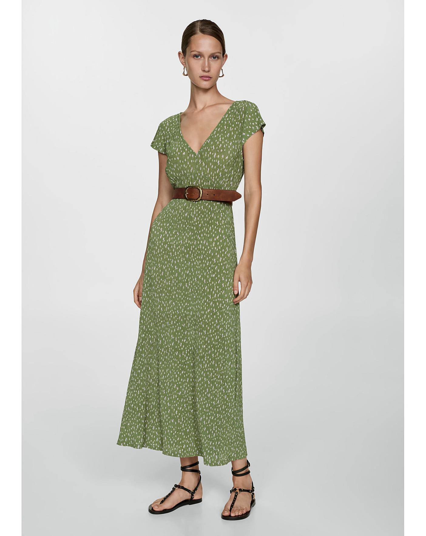 Mango green midi dress hotsell