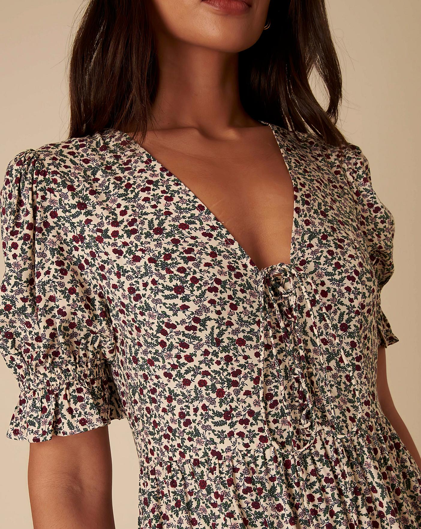 cream ditsy floral lia midi dress Nobody's Child Lia Midi Dress